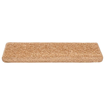 Stair Mats 10 pcs 65x21x4 cm Beige Rectangular Edge