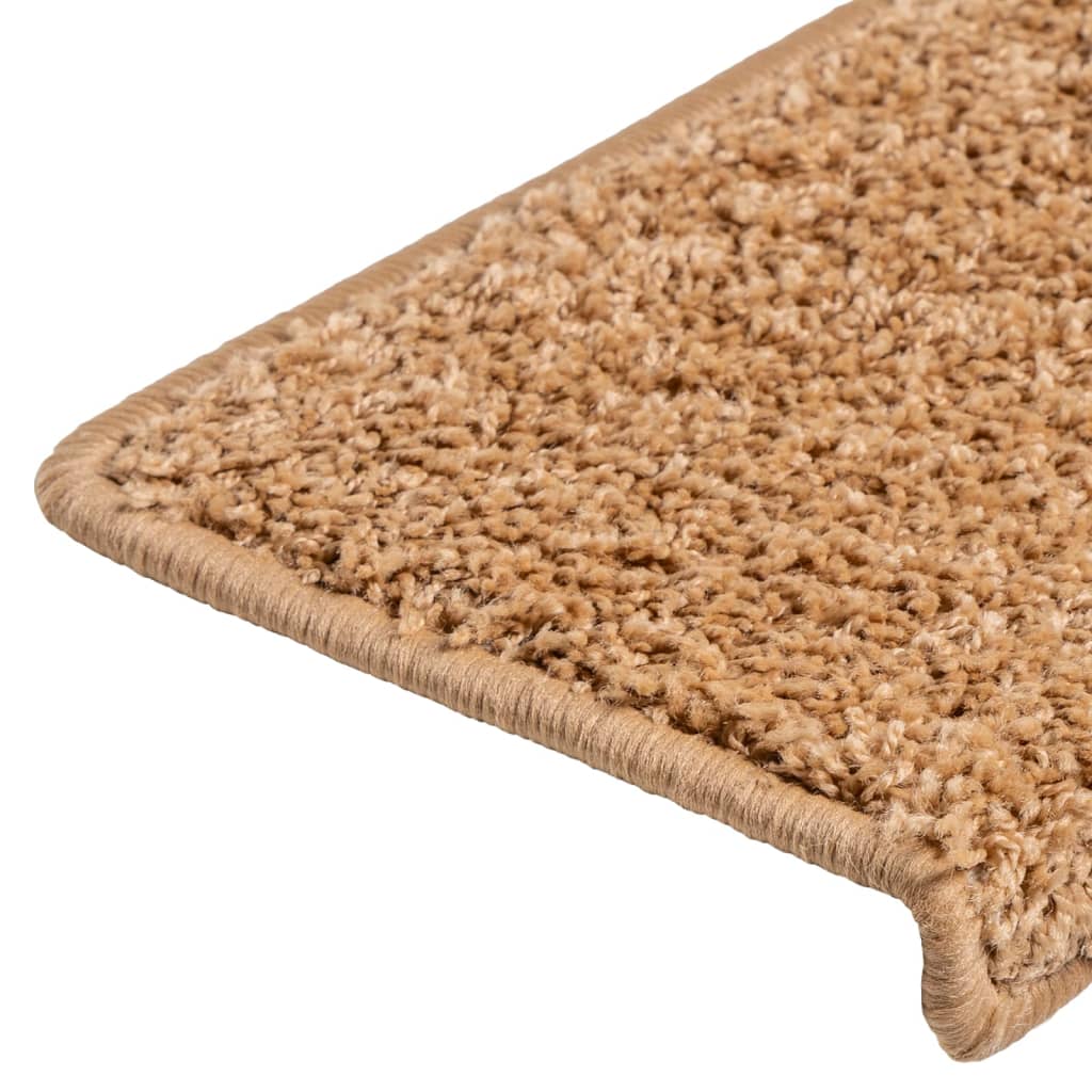 Stair Mats 10 pcs 65x21x4 cm Beige Rectangular Edge