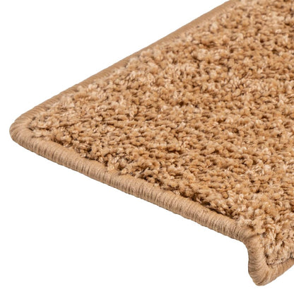 Stair Mats 10 pcs 65x21x4 cm Beige Rectangular Edge