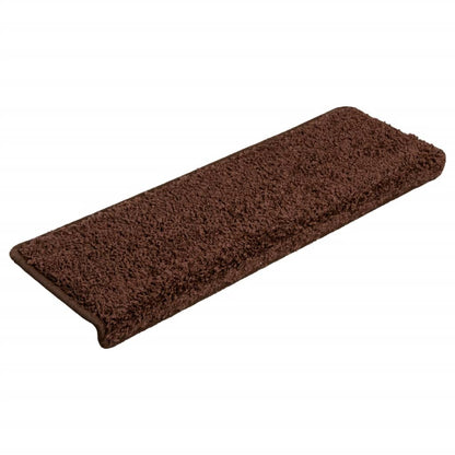 Stair Mats 10 pcs 65x21x4 cm Brown Rectangular Edge