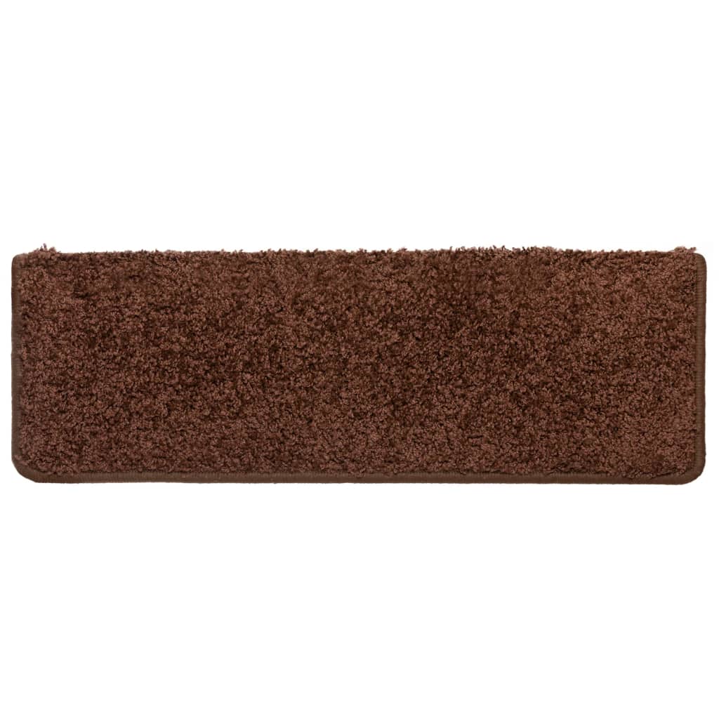 Stair Mats 10 pcs 65x21x4 cm Brown Rectangular Edge