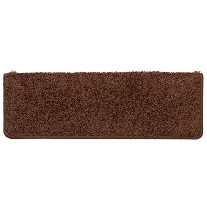 Stair Mats 10 pcs 65x21x4 cm Brown Rectangular Edge