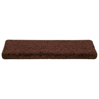 Stair Mats 10 pcs 65x21x4 cm Brown Rectangular Edge