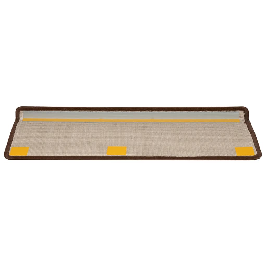 Stair Mats 10 pcs 65x21x4 cm Brown Rectangular Edge