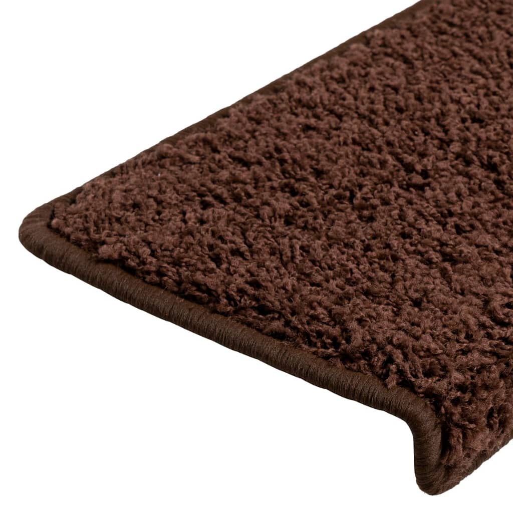 Stair Mats 10 pcs 65x21x4 cm Brown Rectangular Edge