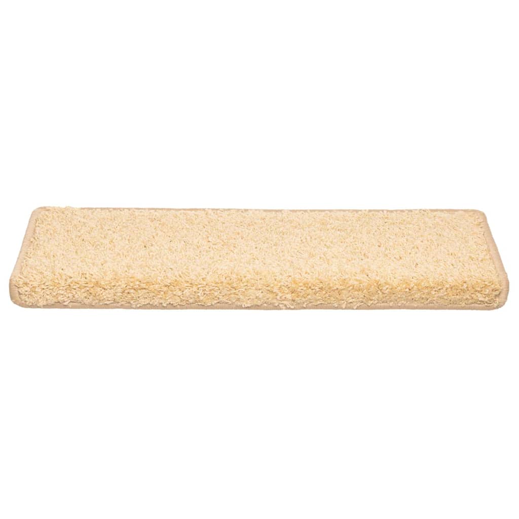 Stair Mats 10 pcs 65x21x4 cm Cream Rectangular Edge