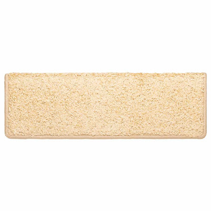 Stair Mats 10 pcs 65x21x4 cm Cream Rectangular Edge