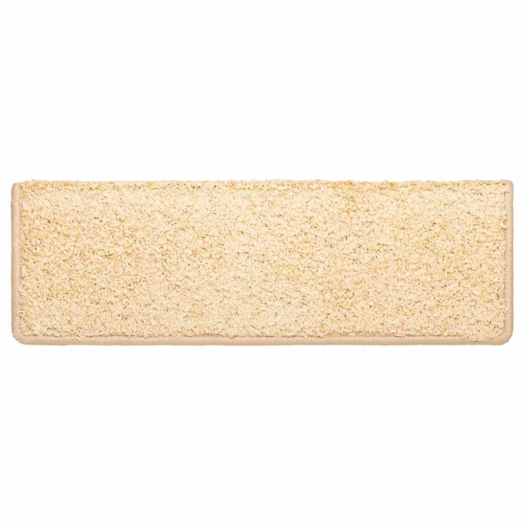 Stair Mats 10 pcs 65x21x4 cm Cream Rectangular Edge