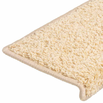 Stair Mats 10 pcs 65x21x4 cm Cream Rectangular Edge