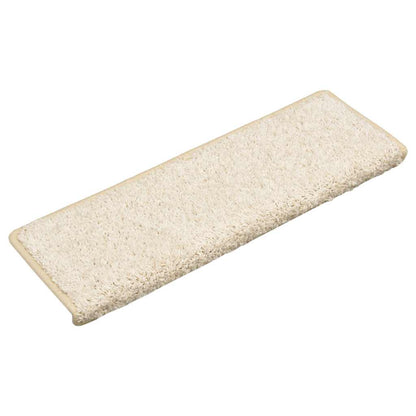 Stair Mats 10 pcs 65x21x4 cm White Rectangular Edge