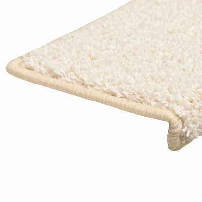 Stair Mats 10 pcs 65x21x4 cm White Rectangular Edge