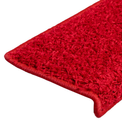 Stair Mats 10 pcs 65x21x4 cm Red Rectangular Edge