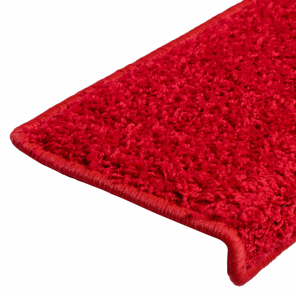 Stair Mats 10 pcs 65x21x4 cm Red Rectangular Edge
