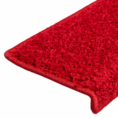 Stair Mats 10 pcs 65x21x4 cm Red Rectangular Edge