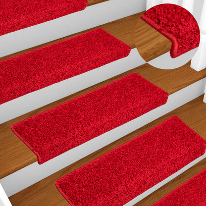 Stair Mats 10 pcs 65x21x4 cm Red Rectangular Edge