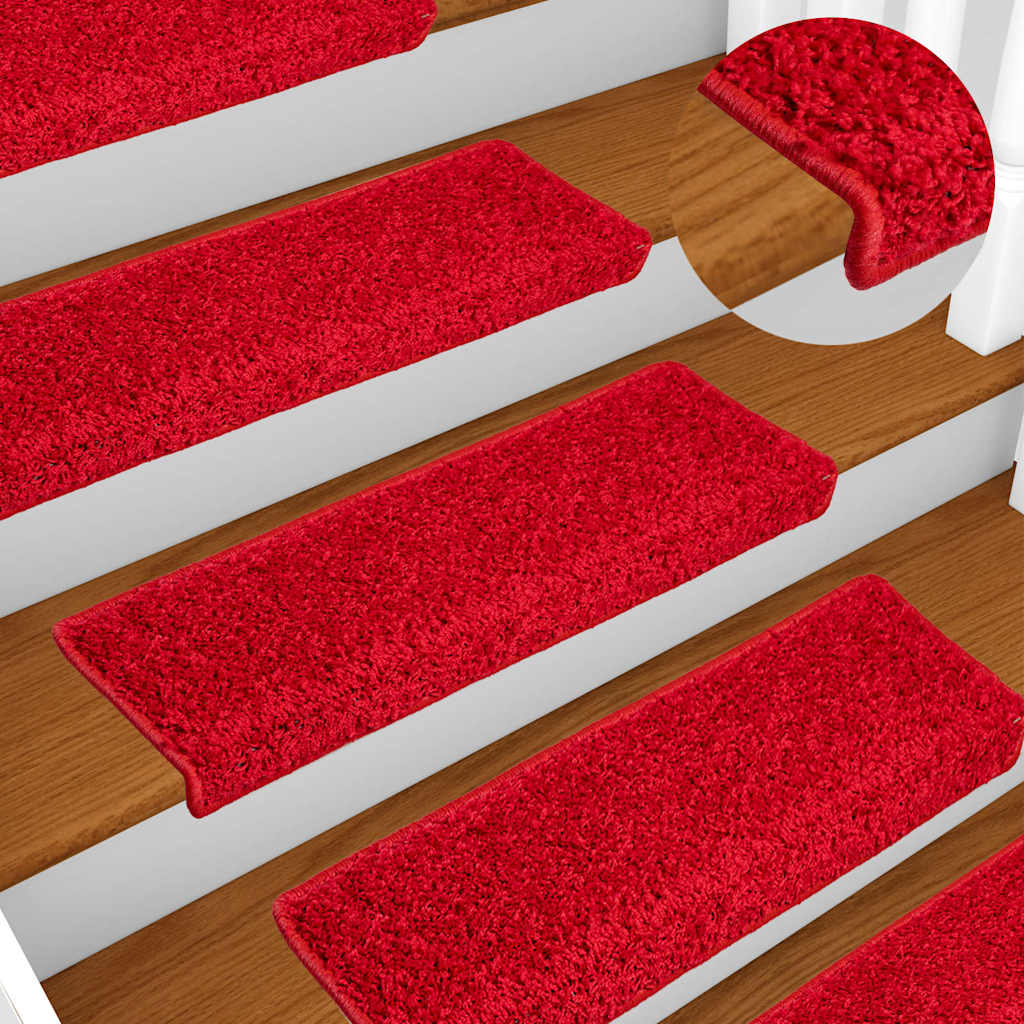 Stair Mats 10 pcs 65x21x4 cm Red Rectangular Edge