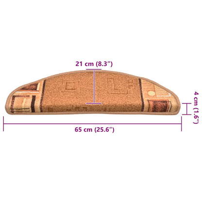 Stair Mats Self-adhesive 10 pcs 65x21x4 cm Beige