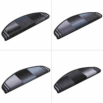 Stair Mats Self-adhesive 5 pcs 65x21x4 cm Black and Grey