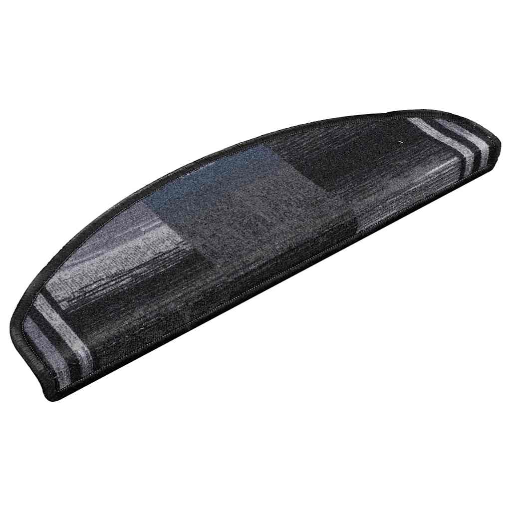 Stair Mats Self-adhesive 10 pcs 65x21x4 cm Black and Grey