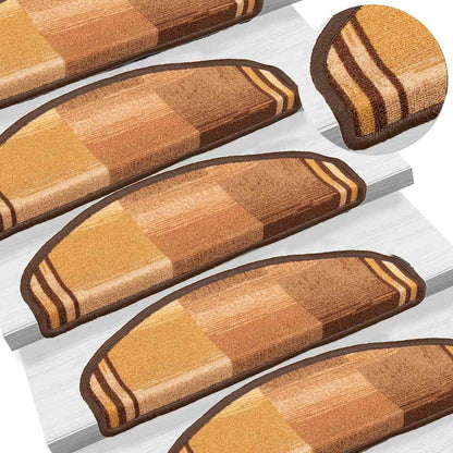 Stair Mat | Set of 10 | Brown | Polyamide | Standard | Non-slip