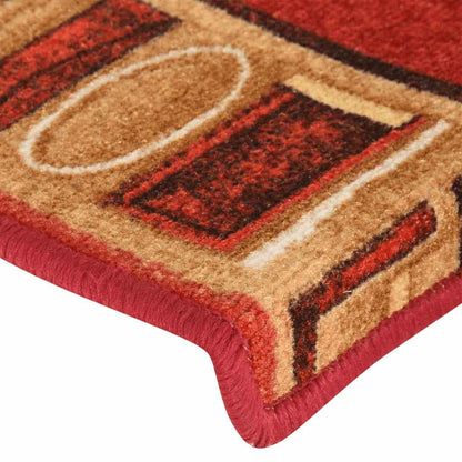 Stair Mats Self-adhesive 5 pcs 65x21x4 cm Red