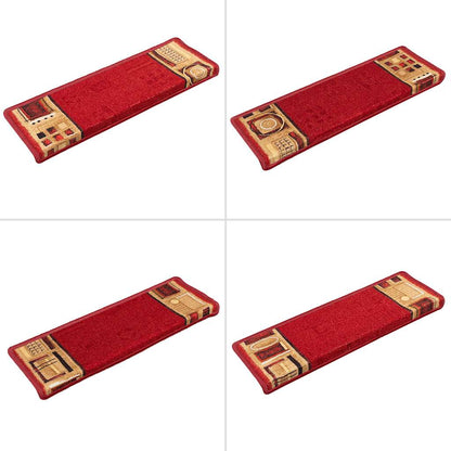 Stair Mat | Set of 5 | Red | 100% Tufted Polyamide | 65 x 21 cm