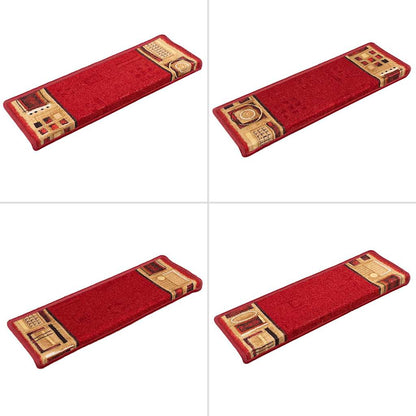Stair Mat | Set of 5 | Red | 100% Tufted Polyamide | 65 x 21 cm