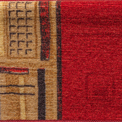 Stair Mat | Set of 5 | Red | 100% Tufted Polyamide | 65 x 21 cm