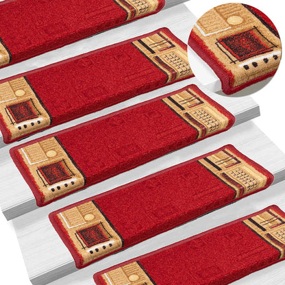 Stair Mats Self-adhesive 10 pcs 65x21x4 cm Red
