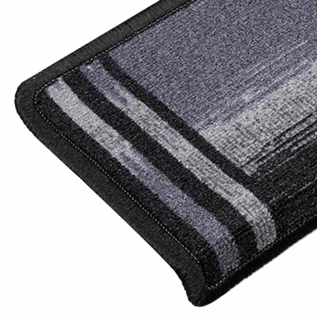 Stair Mats Self-adhesive 5 pcs 65x21x4 cm Black and Grey