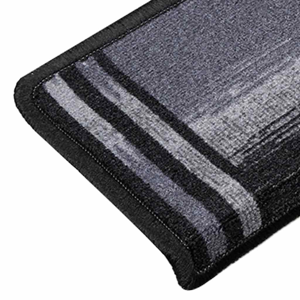 Stair Mat | Set of 5 | Black and grey | 100% Polyamide tufted