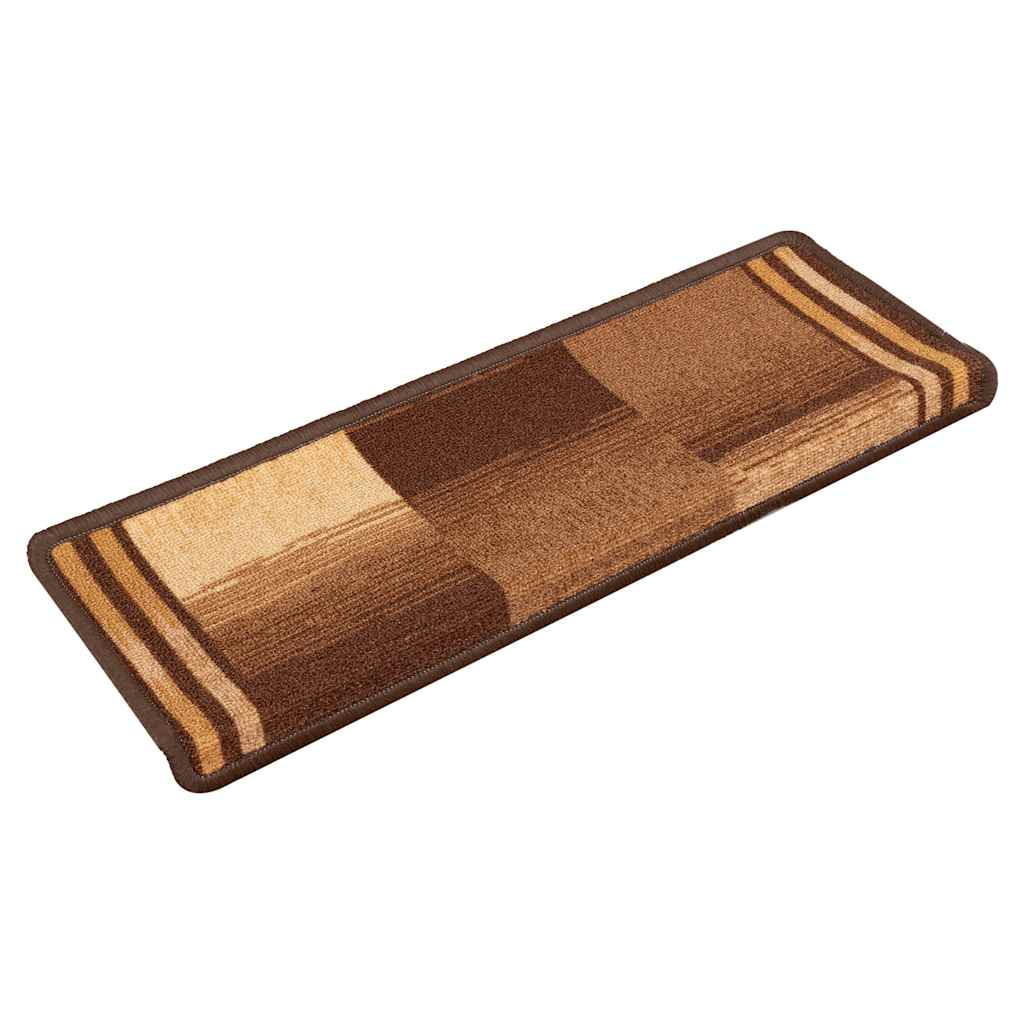 Stair Mat | Set of 5 | Brown | 100% Polyamide tufted | 65x21x4cm