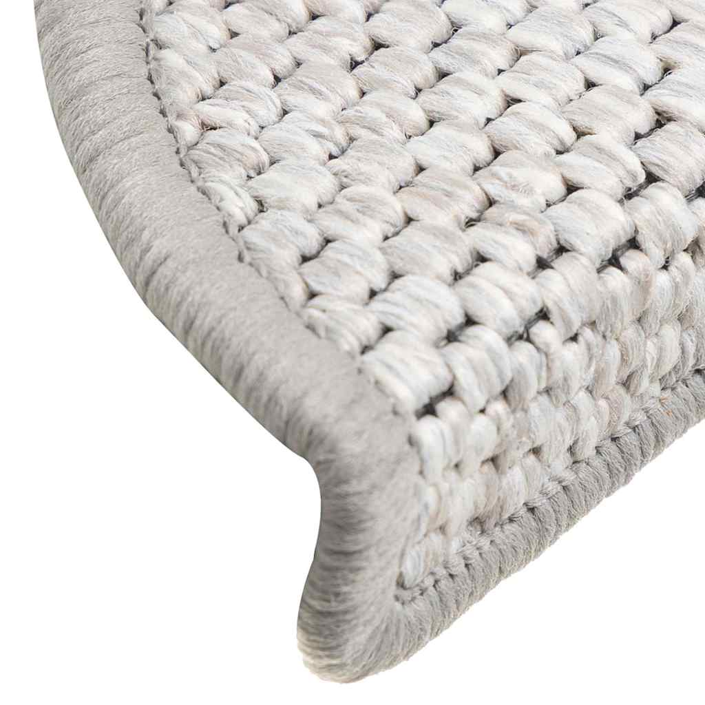 Stair Mats Self-adhesive Sisal-Look 15 pcs 56x17x3 cm Platina