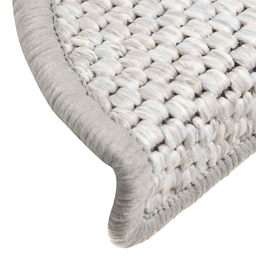 Stair Mats Self-adhesive Sisal-Look 15 pcs 56x17x3 cm Platina