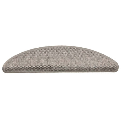 Stair Mats Self-adhesive Sisal-Look 15 pcs 56x17x3 cm Silver