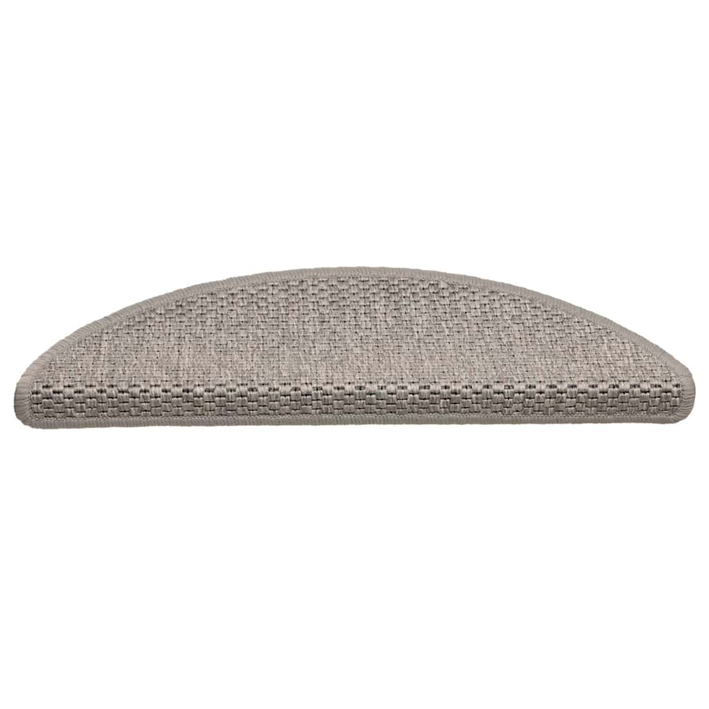 Stair Mats Self-adhesive Sisal-Look 15 pcs 56x17x3 cm Silver