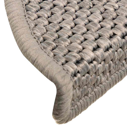 Stair Mats Self-adhesive Sisal-Look 15 pcs 56x17x3 cm Silver
