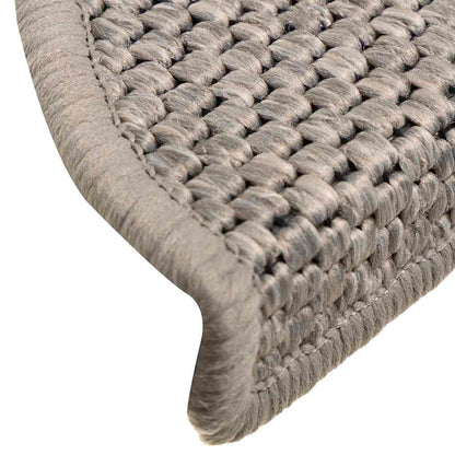 Stair Mats Self-adhesive Sisal-Look 15 pcs 56x17x3 cm Silver
