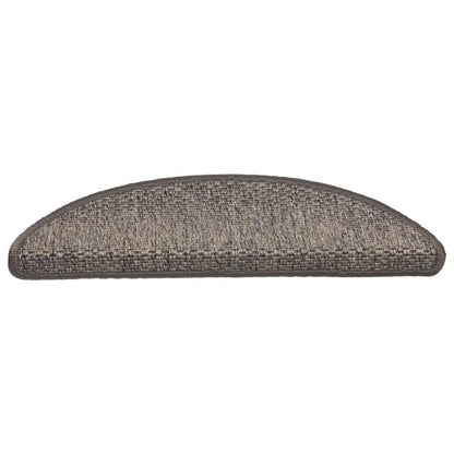 Stair Mats Self-adhesive Sisal-Look 15 pcs 56x17x3 cm Grey and Beige