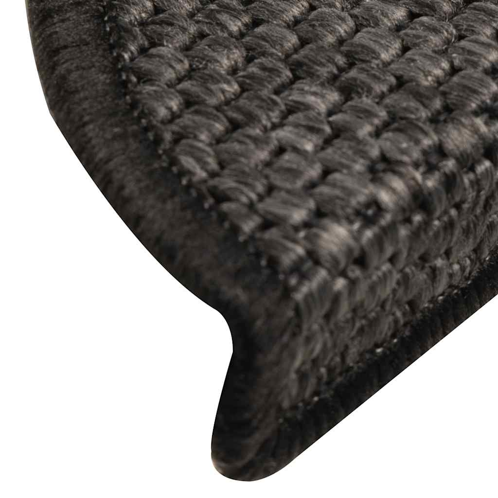 Self-adhesive Stair Mats Sisal-Look 15 pcs 56x20 cm Anthracite