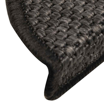 Self-adhesive Stair Mats Sisal-Look 15 pcs 56x20 cm Anthracite