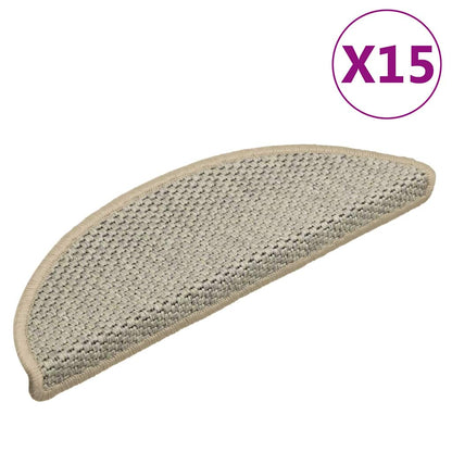 Stair Mats Self-adhesive Sisal-Look 15pcs 56x17x3cm Light Green
