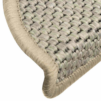 Stair Mats Self-adhesive Sisal-Look 15 pcs 56x17x3 cm Light Green