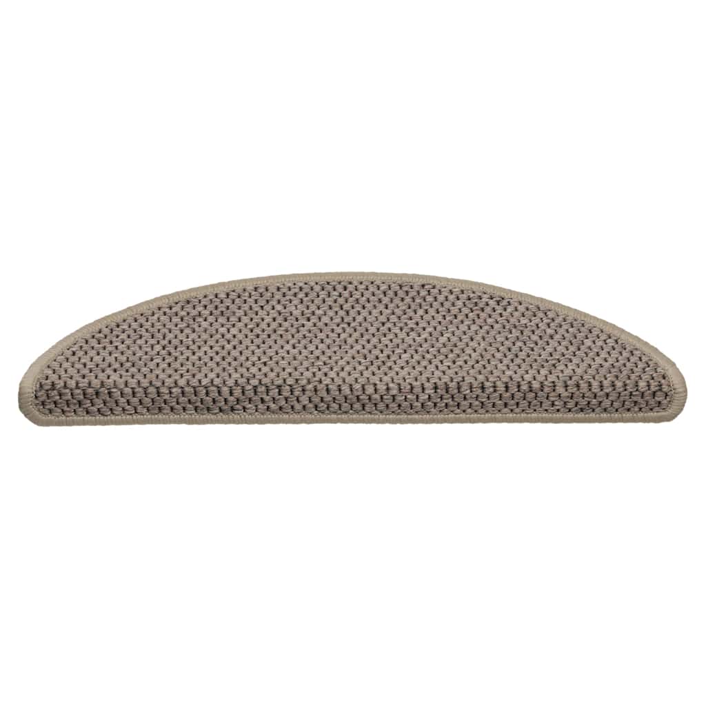Stair Mats Self-adhesive Sisal-Look 15 pcs 56x17x3 cm Dark Beige