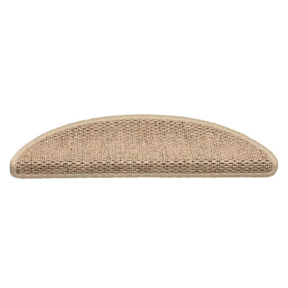 Stair Mats Self-adhesive Sisal-Look 15 pcs 56x17x3 cm Sand