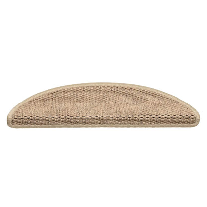 Stair Mats Self-adhesive Sisal-Look 15 pcs 56x17x3 cm Sand