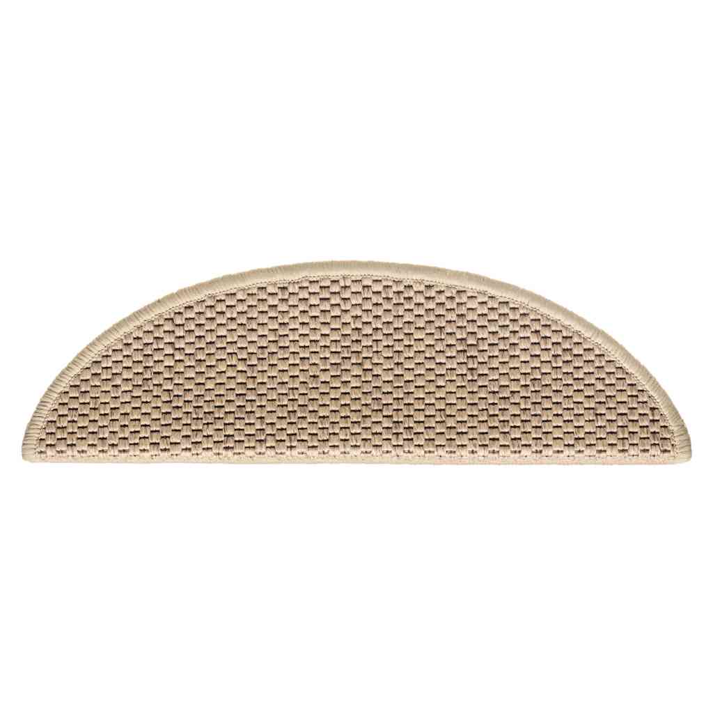 Stair Mats Self-adhesive Sisal-Look 15 pcs 56x17x3 cm Sand