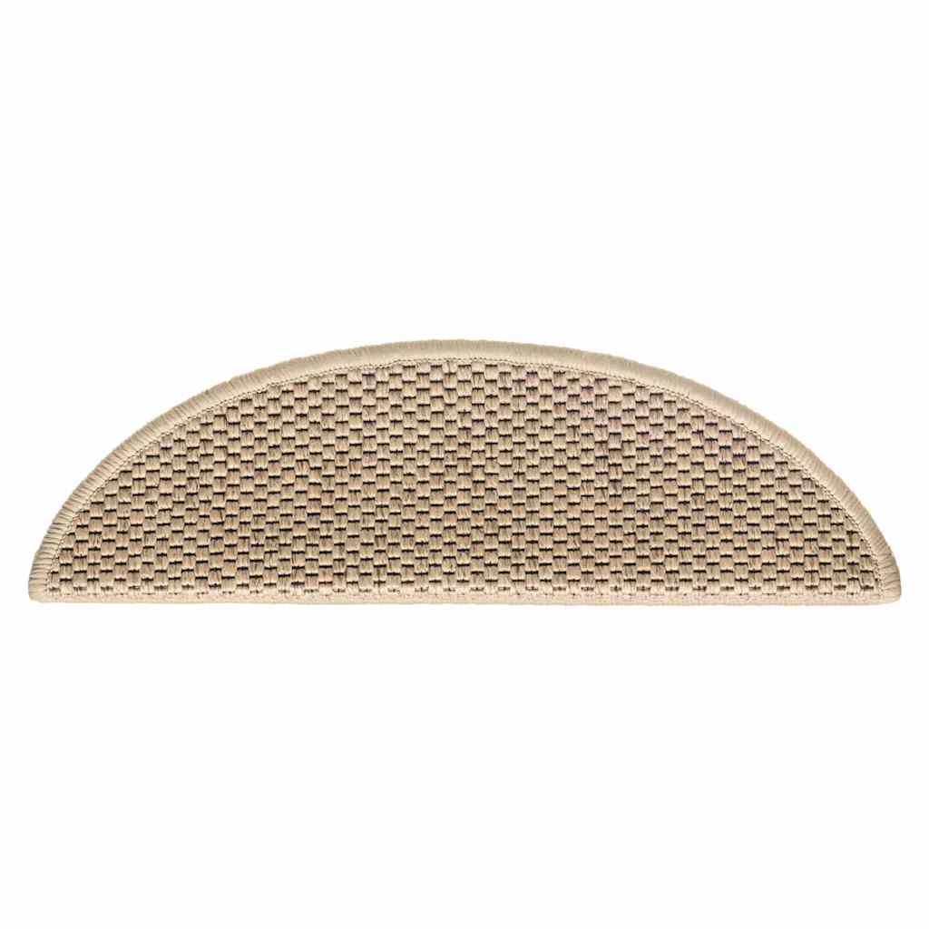Stair Mats Self-adhesive Sisal-Look 15 pcs 56x17x3 cm Sand