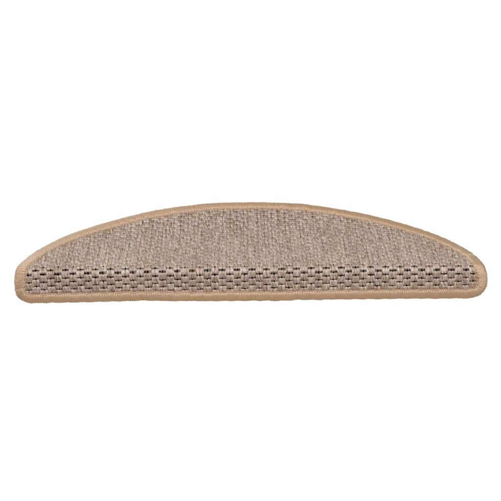 Stair Mats Self-adhesive Sisal-Look 15pcs 56x17x3cm Light Beige