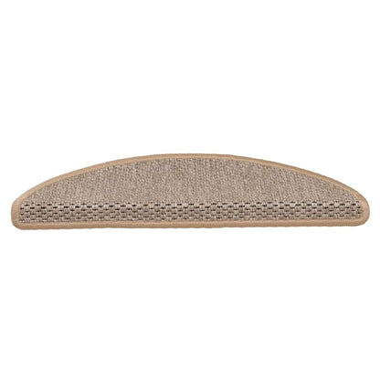 Stair Mats Self-adhesive Sisal-Look 15pcs 56x17x3cm Light Beige